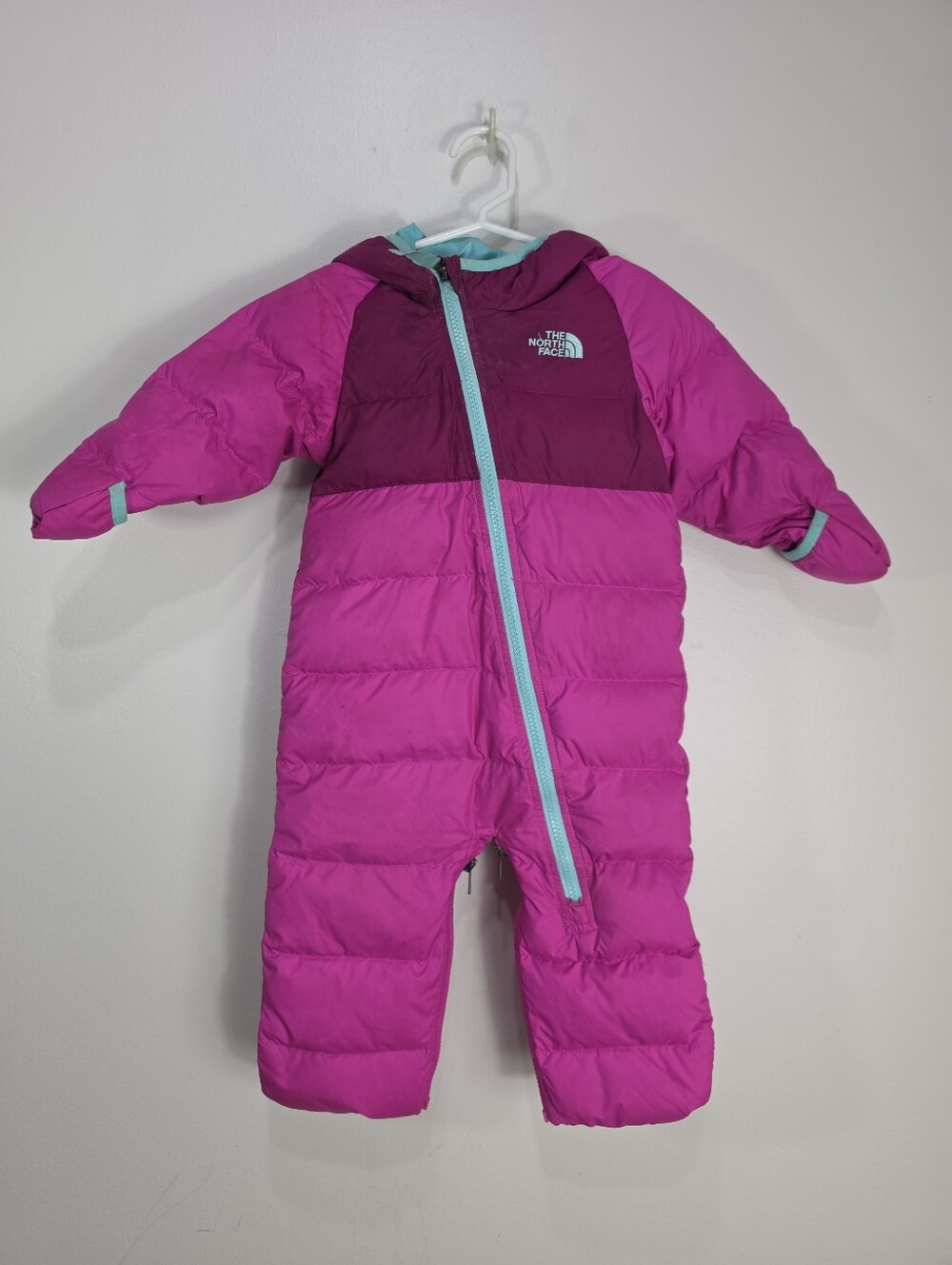 The North Face Kids Pink & Magenta Insulated One-Piece Snowsuit